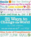31 WAYS TO CHANGE THE WORLD : WE ARE WHA